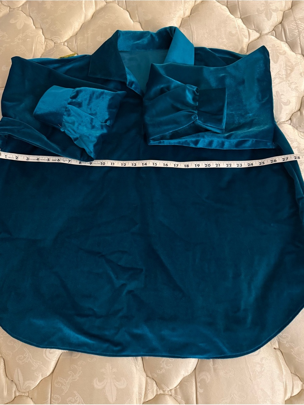 Men's Teal Satin Dress Shirt - Classic Collared Shirt